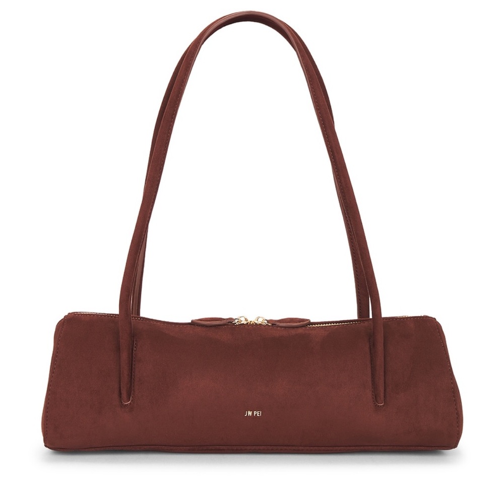 JW PEI Nova Baguette Shoulder Bag Brown Faux Suede NWT